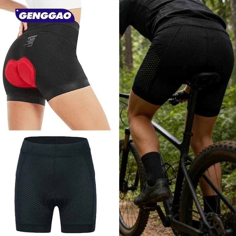 1 Piece Cycling Shorts 4D Padded for Men, Anti-slip, with Waist Larga, for Bikes and Motorcycles