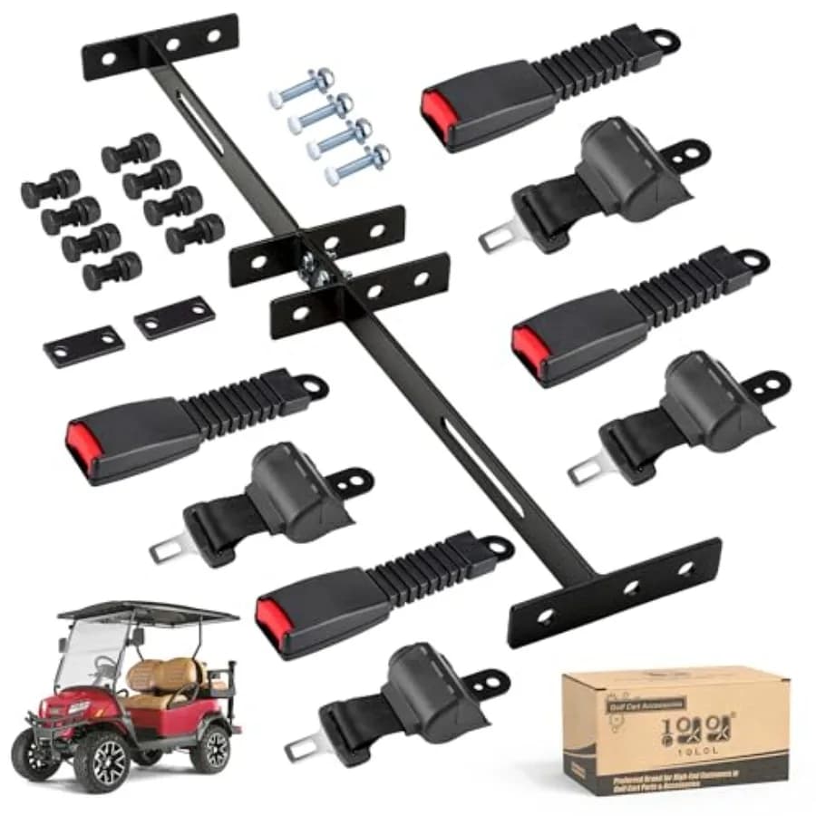 Kit Universale di Cinture di Sicurezza Retrattili per Golf Cart con Staffa per Sedili Anteriori e Posteriori Yamaha EZGO Club Car DS Precedent