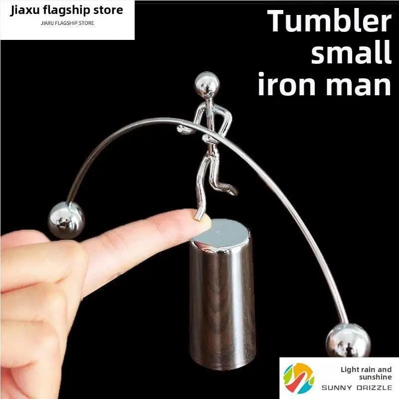 Newton Pendulum Ball Invincible Creative Home Decoration Single Pendulum Toy Stress Relief Inflatable Device Balancing Iron Man