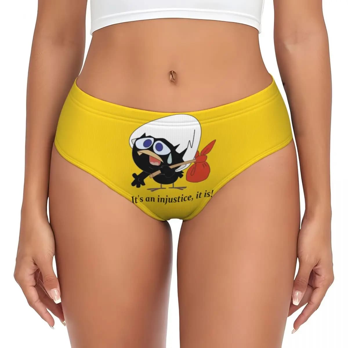 Calimero Comic Brief Panties Mutandine da donna traspiranti elasticizzate con simpatico cartone animato di pollo nero, regali di San Valentino
