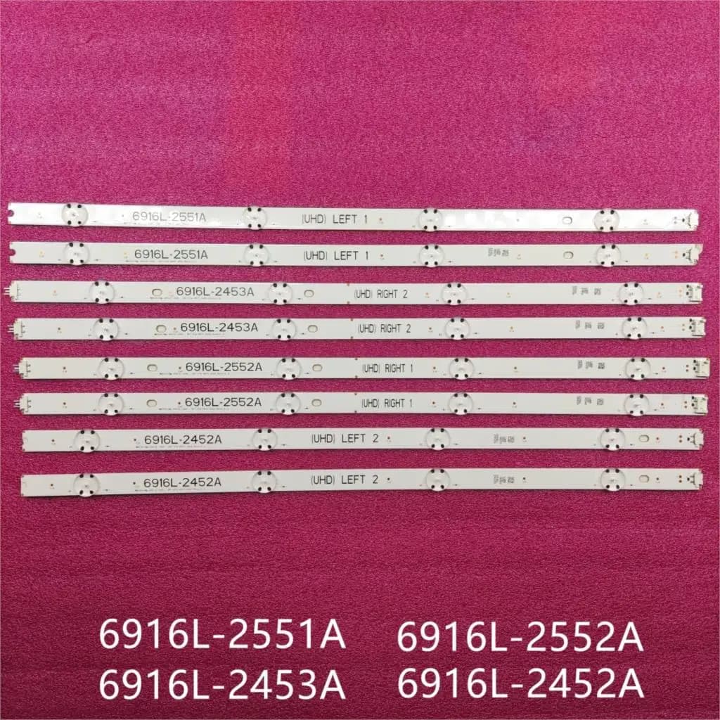8 Pz/set striscia di retroilluminazione a LED per 49UH668V 49UH6500 49UH650V 49UH661V LC490DGG FJ M6 M5 6916L-2452A 2453A 6916L-2551A 2552A