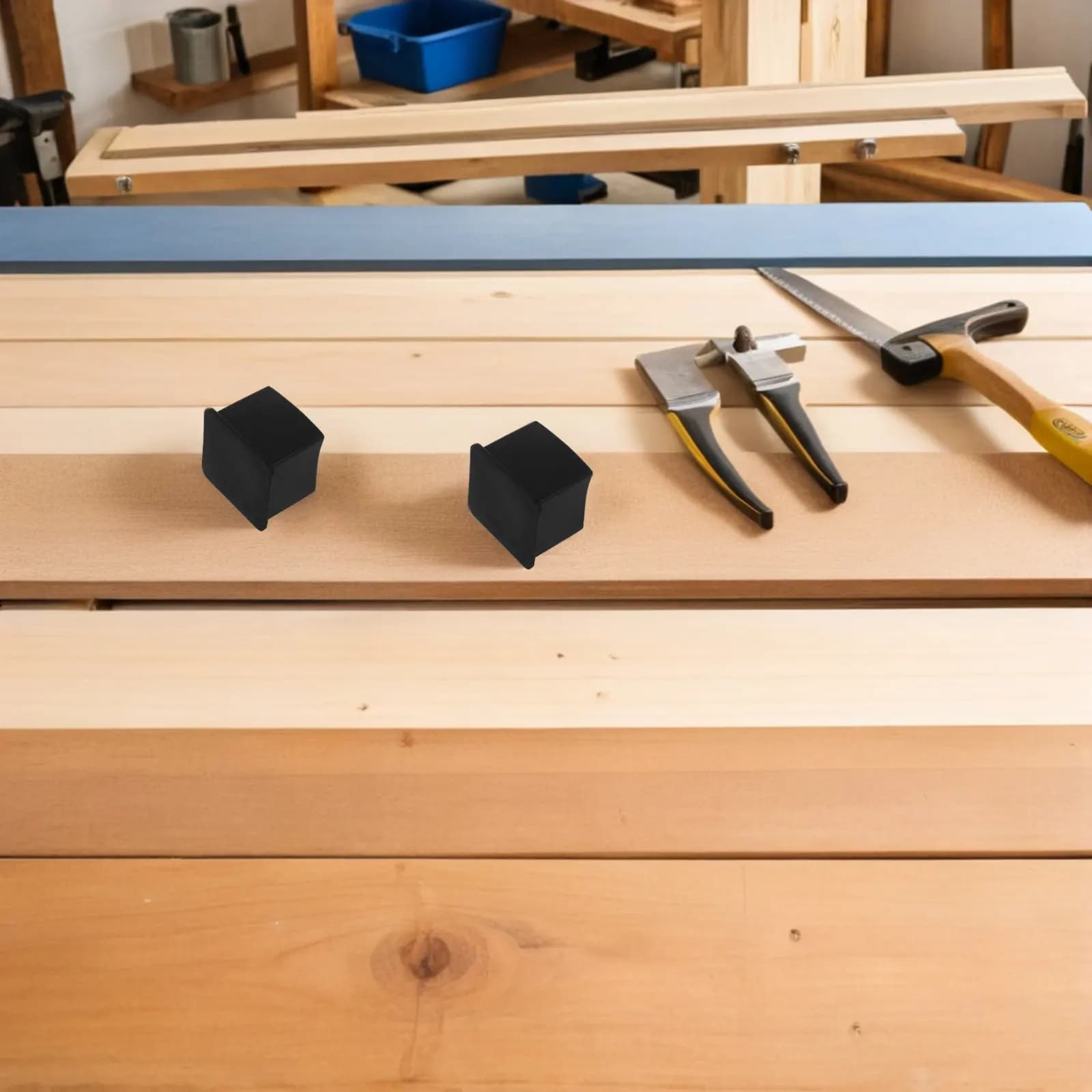 20 Pezzi Coprigambe Quadrati in PVC per Mobili, Protezioni Morbide da 3 cm per Piedi di Sedie e Tavoli, Cuscinetti Antiscivolo Impermeabili Neri per Pavimenti Duri