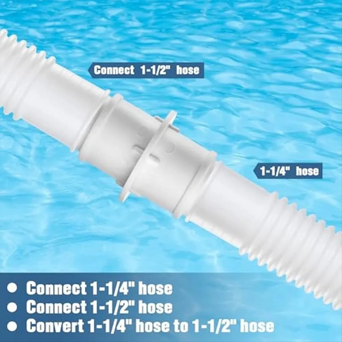 AT16 4Pcs Pool Hose Adapter Kit,1-1/4In or 1-1/2In Hose Connector Coupling and 11238 Hose B Adaptor for Pool Vacuum Cleaner