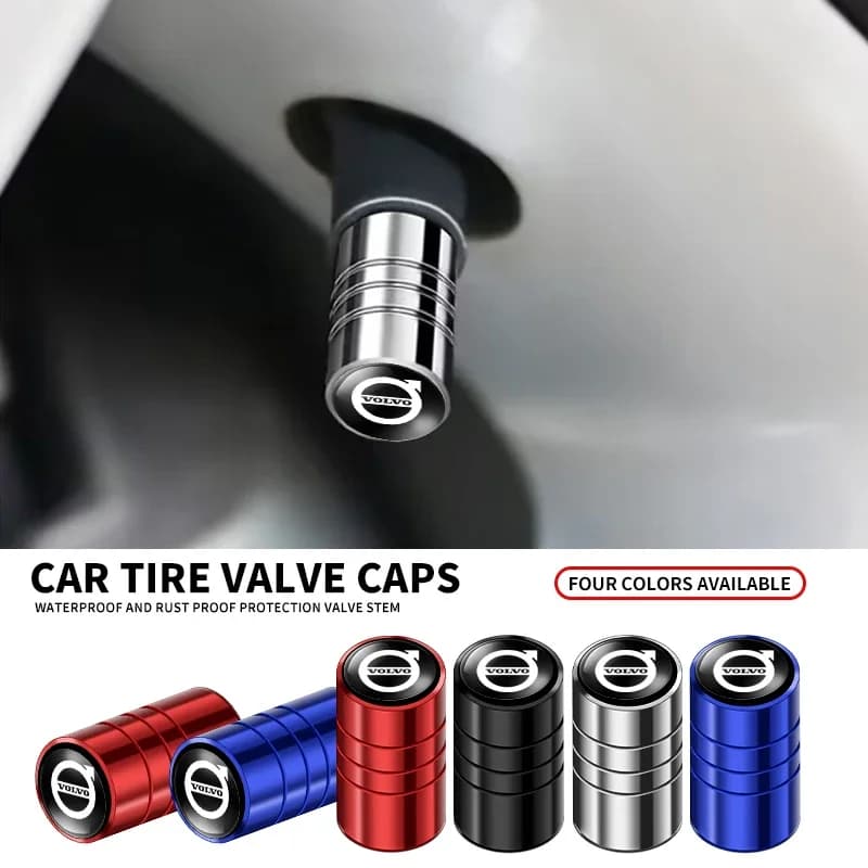 4 pz. Tappi Coprivalvola Ruota con Logo Auto Accessori per Volvo ES90 EC40 EX40 EM90 XC90 V90 V60 XC60 V40 S80 S60 S90 C4