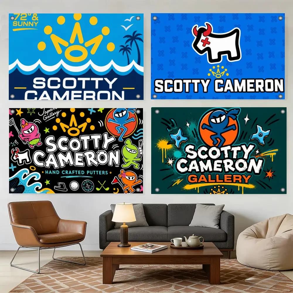 Brand S-Scotty Cameron Flags Home Yard & Garden Decor Banner - Indoor Outdoor Wall Hanging Flag