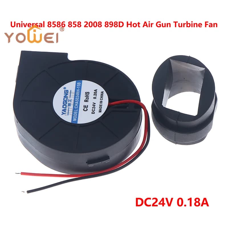 Ultima Versione Pistola ad Aria Calda Universale 8586 858 898D, Ventilatore a Turbina 24V Senza Spazzole con Guaina in Gomma Fissa