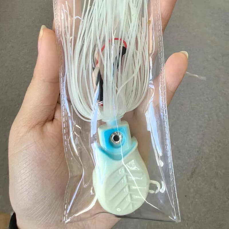 1pc120g Glow Testa di Rame Polpo Calamari Gonna Esca Con Gancio Luminoso Traina Richiamo Grande Gioco Trascina Richiamo di Pesca