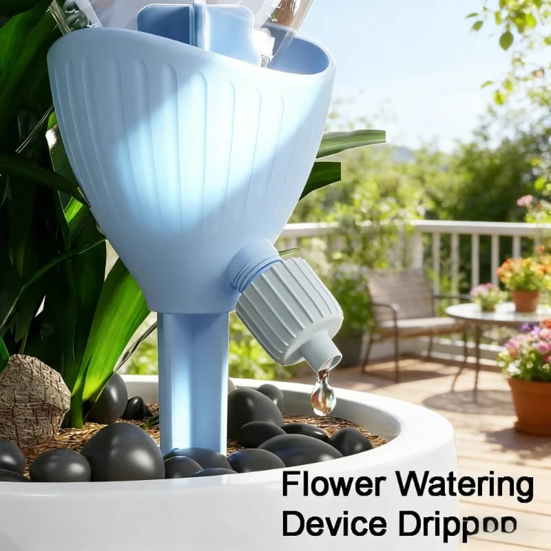 Sistema di irrigazione automatico a goccia con flusso regolabile per piante in vaso, ideale per vacanze, interni ed esterni