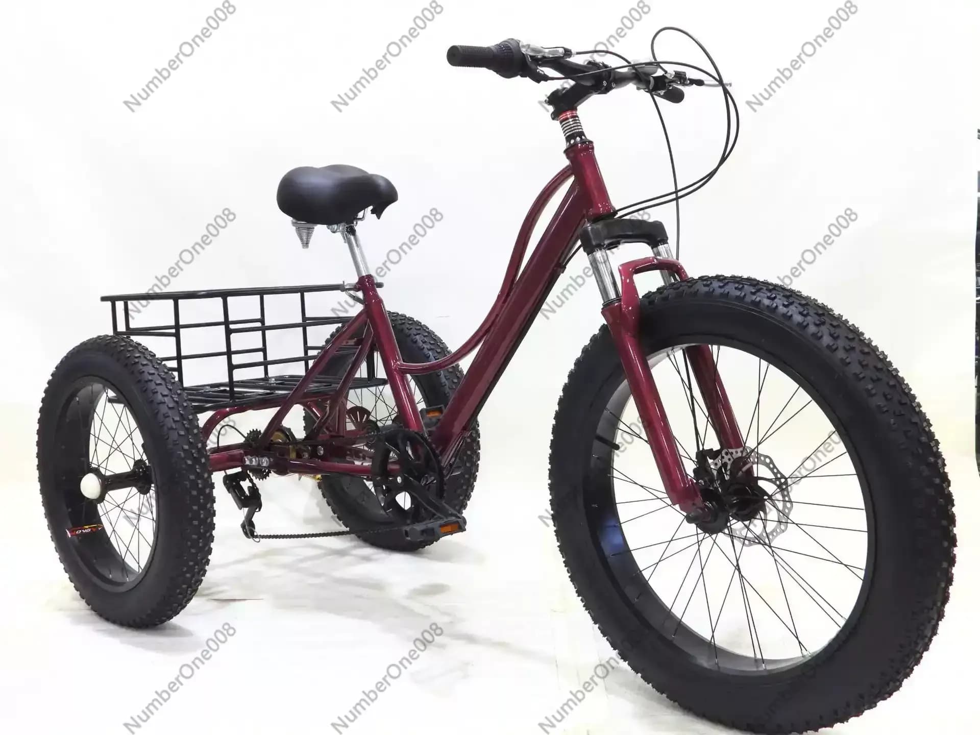 Triciclo elettrico da carico per adulti da 24 pollici, bicicletta a 3 ruote con pneumatici larghi, scooter motorizzato, triciclo elettrico E-Trike per il trasporto