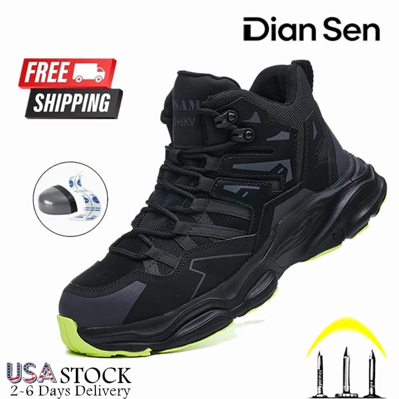 Stivali da lavoro da uomo Stivali da lavoro con punta in acciaio Scarpe casual indistruttibili Sneakers leggere e traspiranti Stivali da trekking antiscivolo