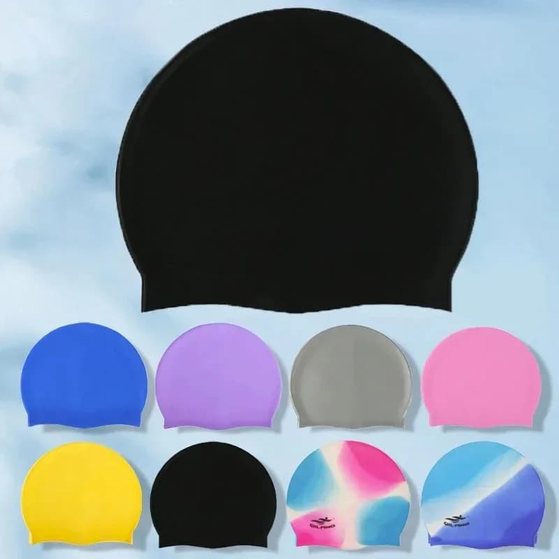 Protect Ears Swimming Equipment Silicone High Elastic Diving Hat Silicone Swimming Caps Long Hair Large Swim Caps Bathing Caps