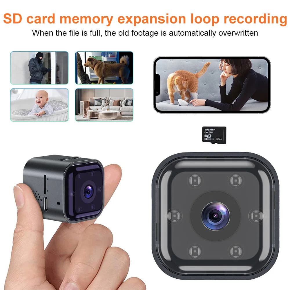 AS03 Smart Wifi Telecamera di sicurezza Mini telecamera Ad alta potenza a bassa potenza Wireless Wifi Action Camera Baby Monitor