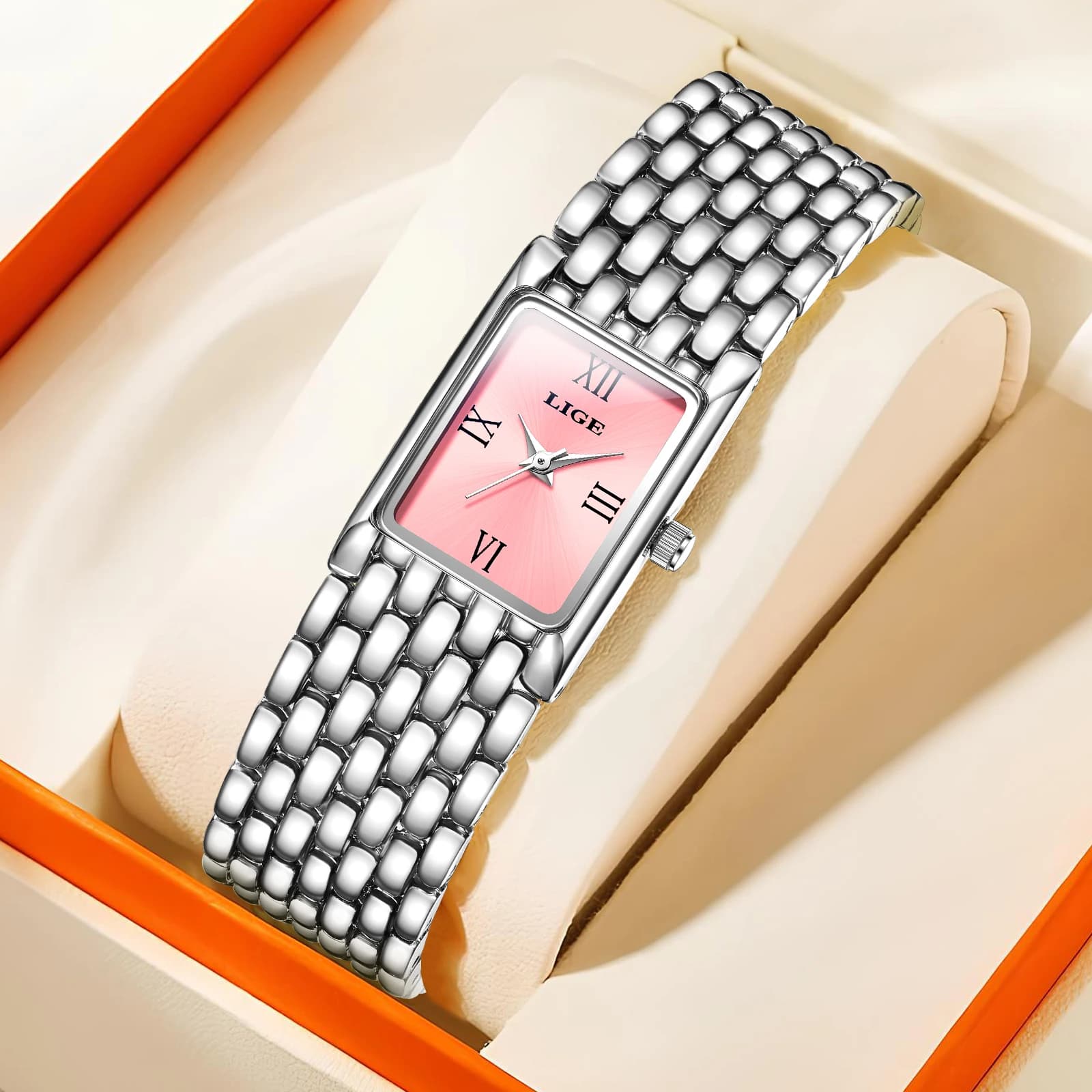 New Women's Quartz Watches LIGE for Couples Stainless Steel Business Men's Watch Minimalist Women's Gift Watch Casual Pareja Gift