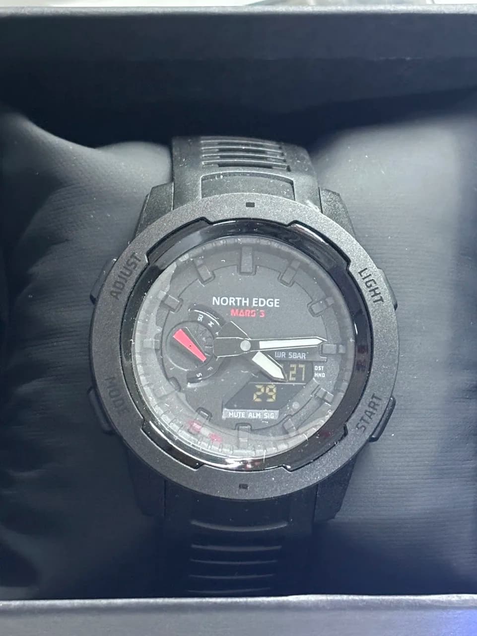 NORTH EDGE Mars 3 Men's Military Watch Digital Carbon Fiber Case For Man Waterproof 50M Sports Watches World Time LED Wristwatch