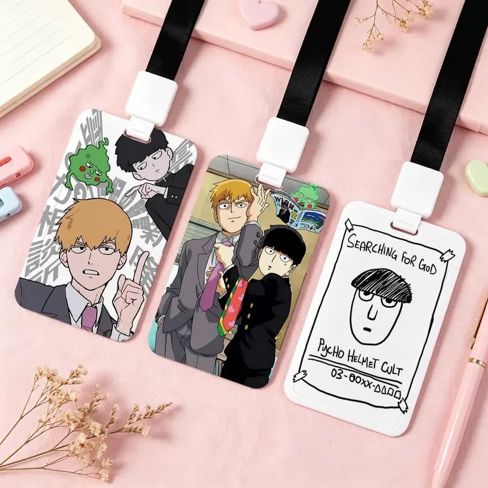 Anime M-Mob Psycho-S 100 NFC Contactless Sliding Card Sleeve For Student Cards, Bus Cards, ID Cards, And Work Permits