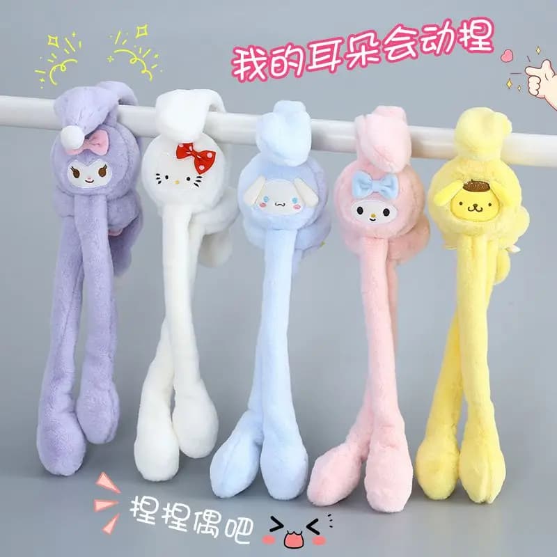 Kuromi Paraorecchie Orecchie in movimento Peluche Caldo Cinnamoroll My Melody Carino Paraorecchie Inverno Esterno Protezione dal freddo Cuffie Copriorecchie Regalo