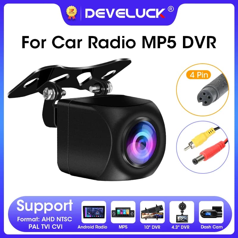 AHD 1080P Fisheye Rear Camera for DVR Dash Cam Autoradio MP5 Night vision 4 pin camera Waterproof NTSC PAL TVI