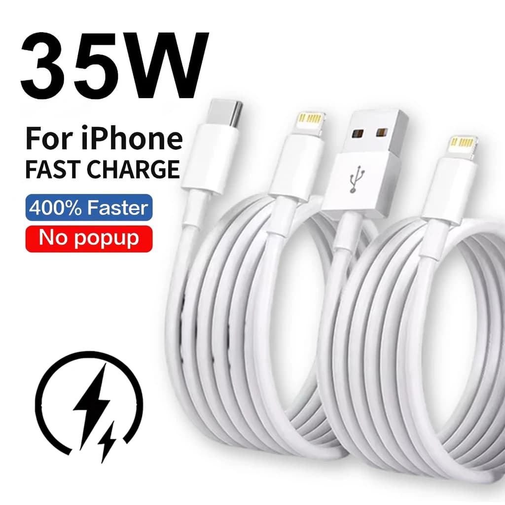 Cavo USB PD a ricarica rapida da 35W per iPhone XS XR 11 12 13 14 Pro Max 6 7 8 Plus SE, cavo dati USB-C per ricarica rapida, 1m 1.5m 2m