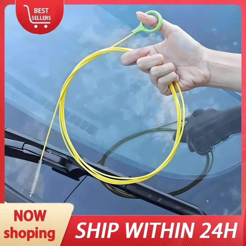 2m Car Sewer Unclogger Cleaning Brush Car Sunroof Long Hose Drain Hole Drain Unclogger Car Pipe Tool Cleaner Auto Accessories
