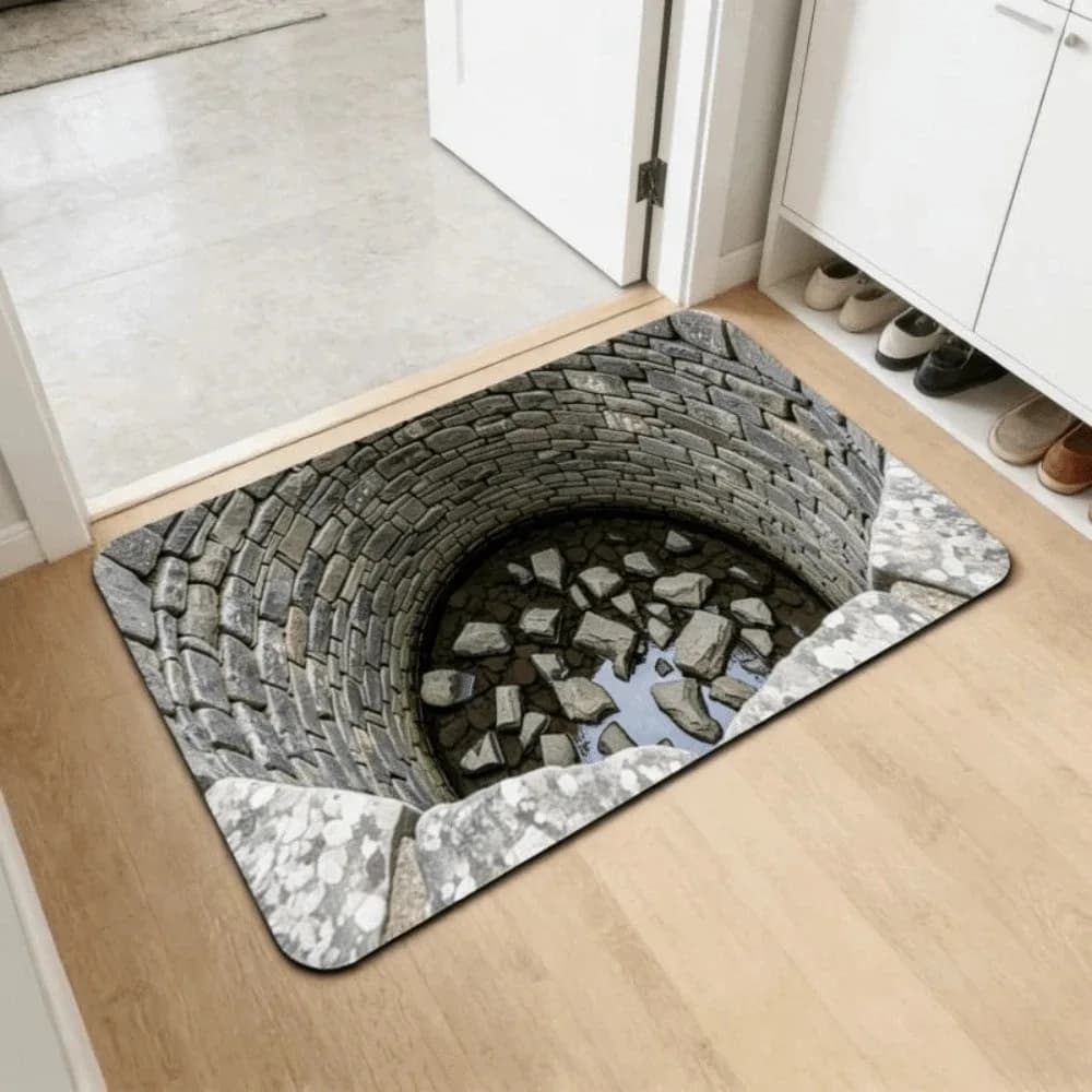Tappetino 3D con Illusione Ottica, Antiscivolo, Resistente all'Abrasione, Assorbente, Durevole, per Bagno e Camera da Letto, Decorazione per la Casa
