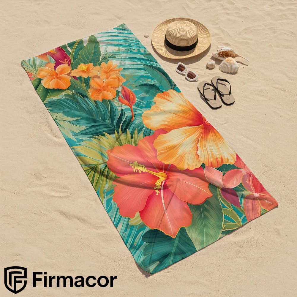 Tropical Hibiscus Microfiber Beach Towel Quick Dry Sand Free Oversized Soft Absorbent Bath Towel for Swimming Pool Travel Gym