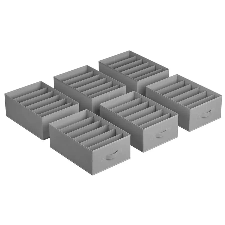 Set di 6 organizer per armadio di grandi dimensioni, organizer pieghevoli a 6 scomparti con maniglie, 16,5 x 11,8 x 6,7 pollici