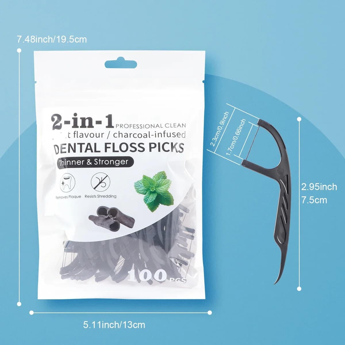 30-500pcs ultra-thin bamboo charcoal mint disposable dental floss sticks - a must-have portable dental floss stick for going out