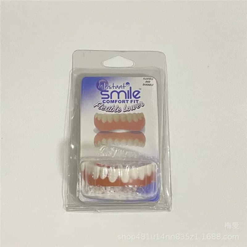 Impiallacciature superiori inferiori in silicone, denti finti, pasta per protesi, apparecchi ortodontici, bastoncini sbiancanti per ridere perfetta, denti finti, apparecchi ortodontici