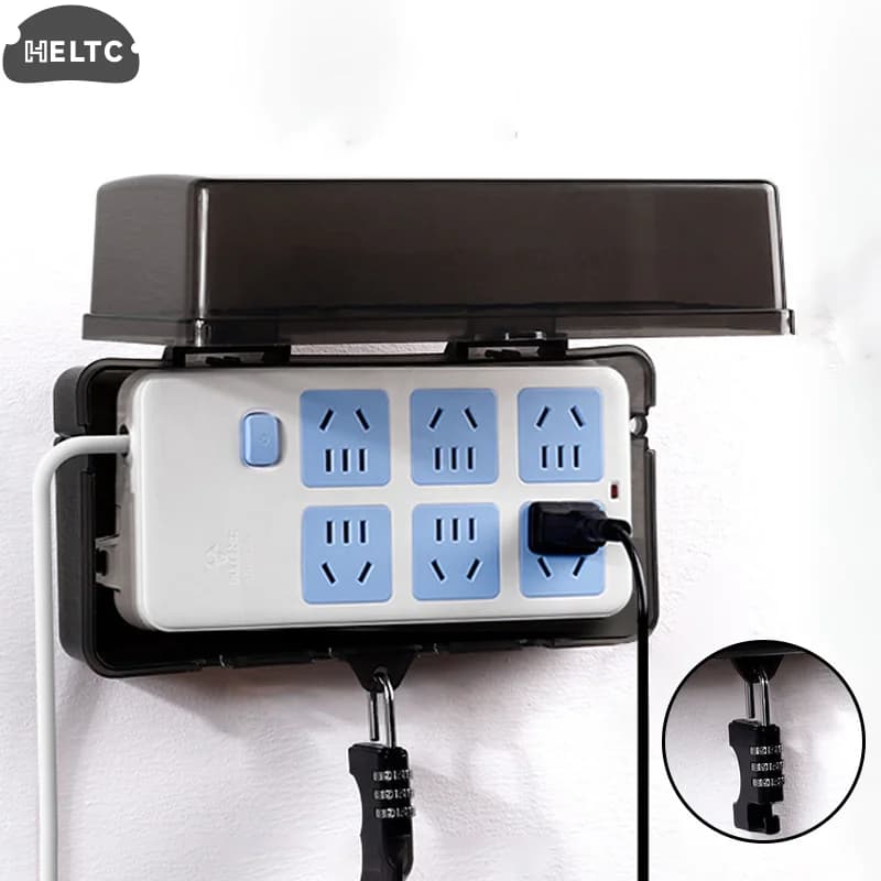 1PC 6 prese scatola di gestione dei cavi in plastica scatole elettriche a prova di pioggia scatola di prese a prova di intemperie copertura del piombo per proteggere la spina di presa