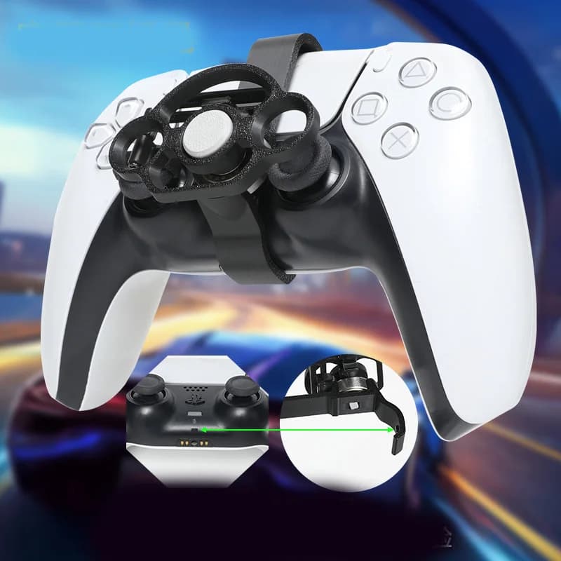 Mini volante per PS5 e per PS5 Pro/slim Controller di gioco Sostituzione ausiliaria Accessori per volante con stampa 3D