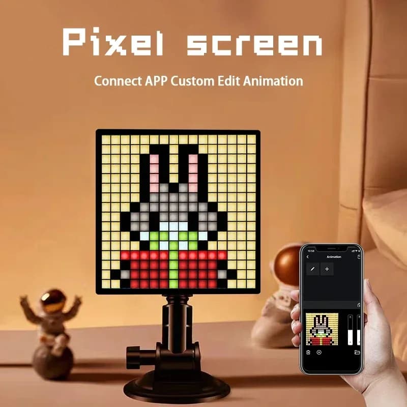 Controllo modello di animazione fai-da-te Testo Orologio digitale Cornice per foto Schermo intelligente programmabile Matrix LED Art Pixel Display economico e pinna