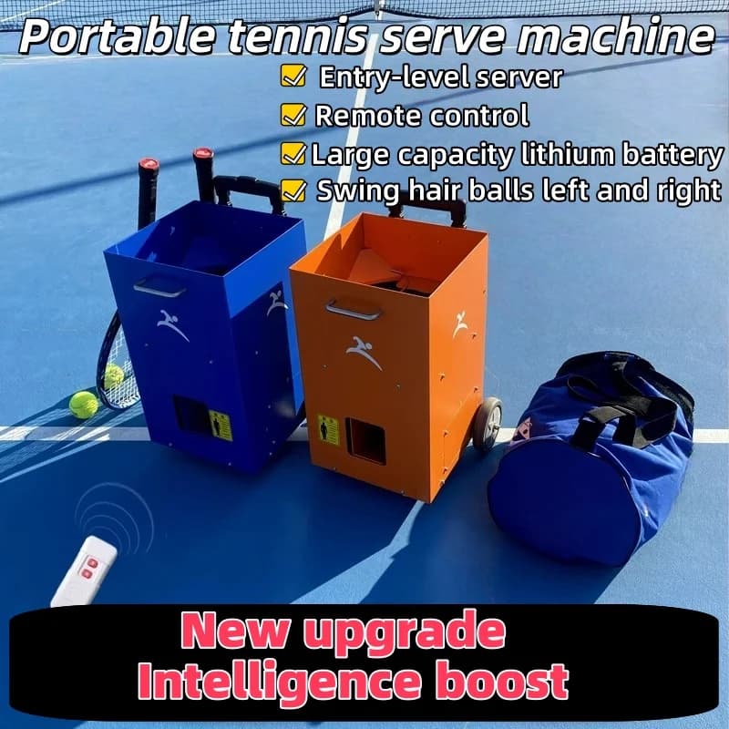 Macchina per lanciare palline da tennis automatica portatile Macchina per l'alimentazione delle palline pratica di lancio di palline sinistra e destra telecomandata