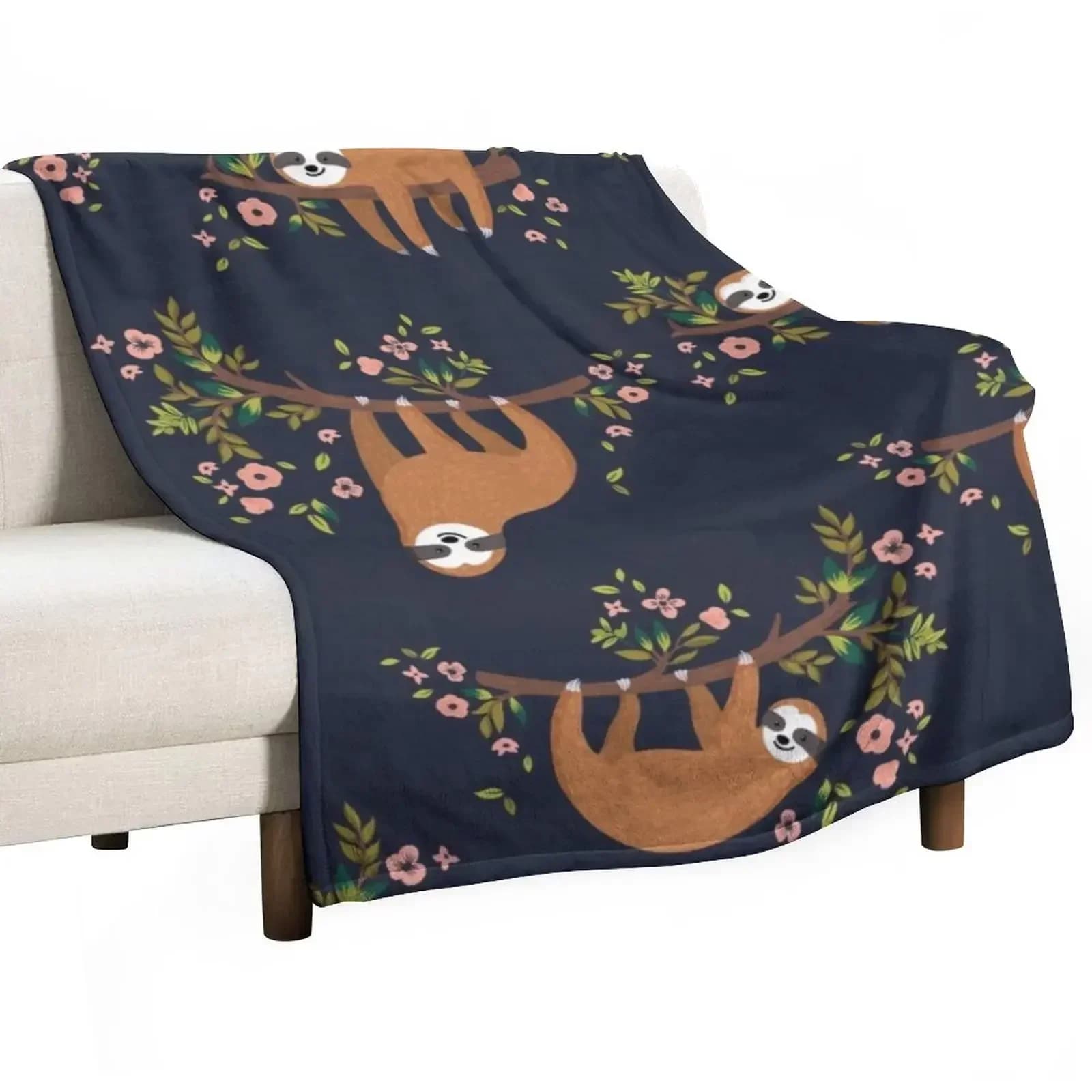 sloth and flower Throw Blanket Blankets Sofas Of Decoration Soft Plush Plaid Tourist Luxury Throw Warm Sleeping Bag Blankets