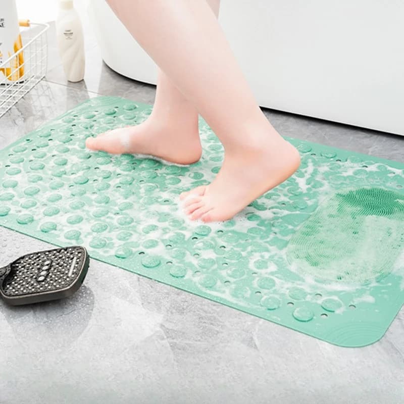 Tappetino da Bagno in PVC con Spazzola, Antiscivolo e Ispessito, Tappetino Massaggiante per Vasca da Bagno, per Casa e Hotel