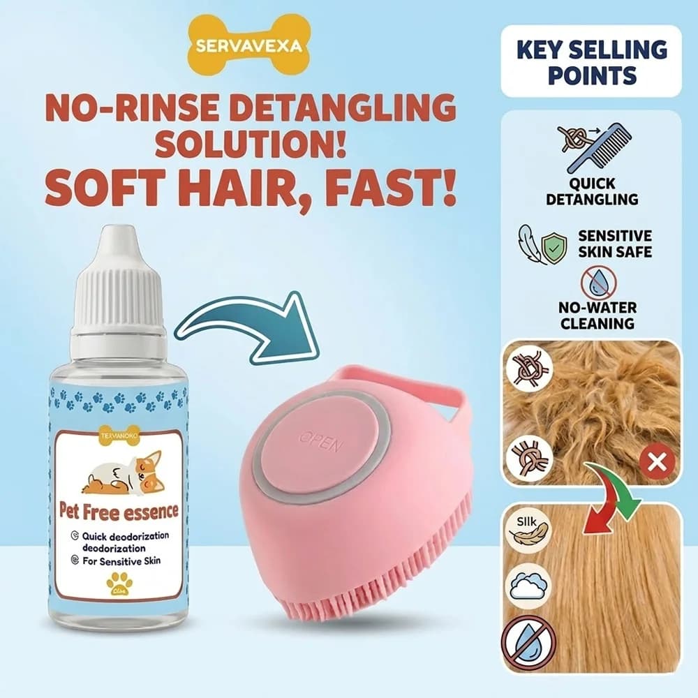 Set di Spazzole in Silicone Morbido per Bagno a Secco per Animali Domestici, Olio Essenziale, Dispenser di Shampoo Senza Acqua, Controllo Odori, per Cani e Gatti, Forniture per Toelettatura