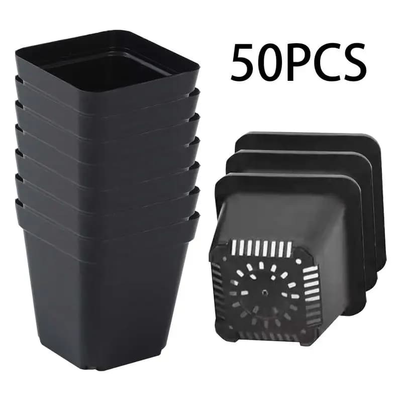 50 pcs soft plastic pots for seedlings flexible pots for plant nursery semi thickened container starting pot for flower plants for oily plants