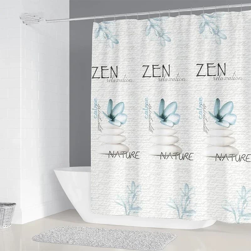 Tenda da doccia per bagno con stampa di lampadari nordici geometrici semplici Tenda decorativa per la casa impermeabile in poliestere con 12 ganci