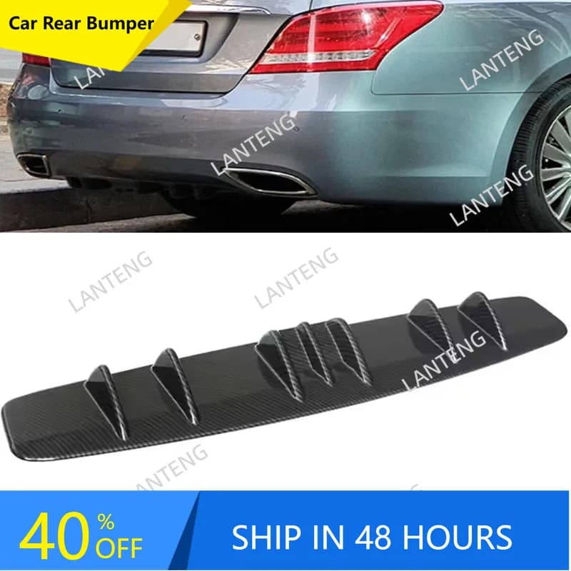 Rear Diffuser 7 Fins Bumper Lip Splitter Spoiler For H-yundai Equus 2011-16 Side Lower Chin Anti-Crash Protector Wing Lip Black