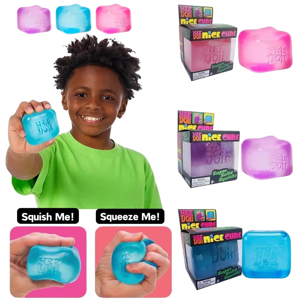 Schylling Needoh Nice Cube Squishy Squeeze Giocattolo Sensoriale Antistress Anti-Ansia Calmante per Bambini e Adulti ADHD