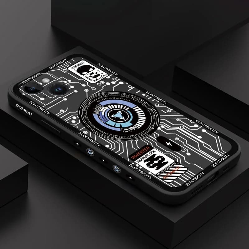 Mechanical Circuit Phone Case For iPhone 17 16 15 14 13 12 11 X XR XS SE2 SE2020 8 7 6 6S Plus Pro Max Mini Silicone Cover