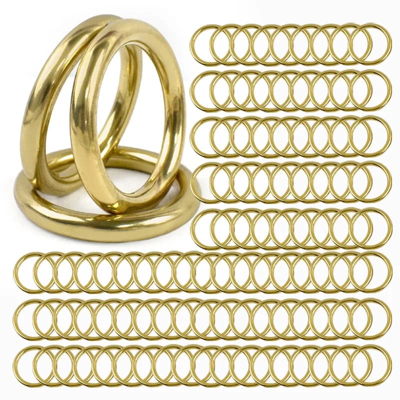 5/10 pezzi in ottone massiccio O Ring fibbia 8-51mm anelli moschettone ovali collegare gancio collare per cani anello per cintura fibbie in metallo hardware in pelle