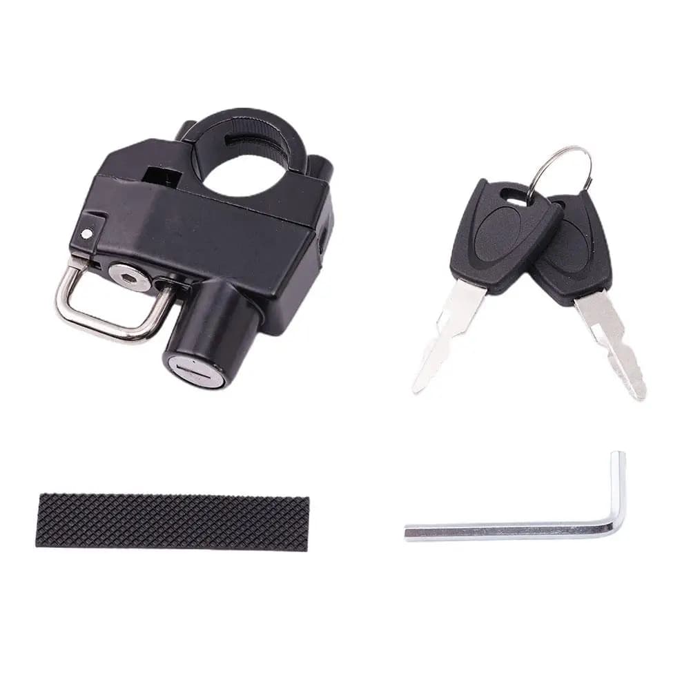Motorcycle helmet lock for bicycle helmet safety locks for handlebar from 20-28mm with 2 keys and installation tool