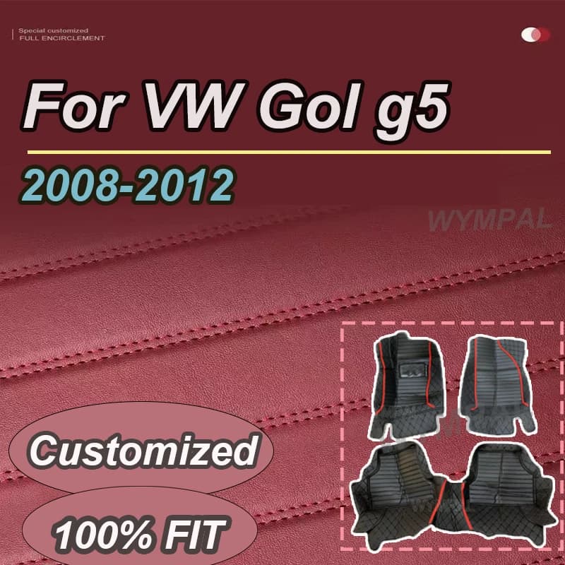 Tappetino per auto in pelle artificiale personalizzato LUSSO per VW Gol g5 2008 2009 2010 2011 2012