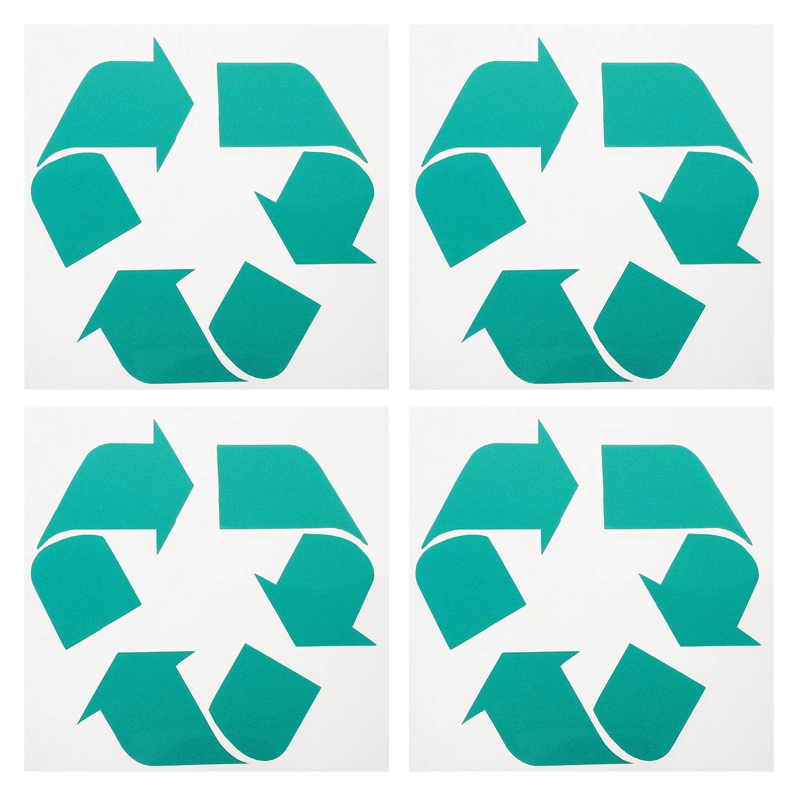 4Pcs Recycle Logo Stickers Self Adhesive Trash Bin Labels Recyclable Sign Decals for Containers Doors Walls