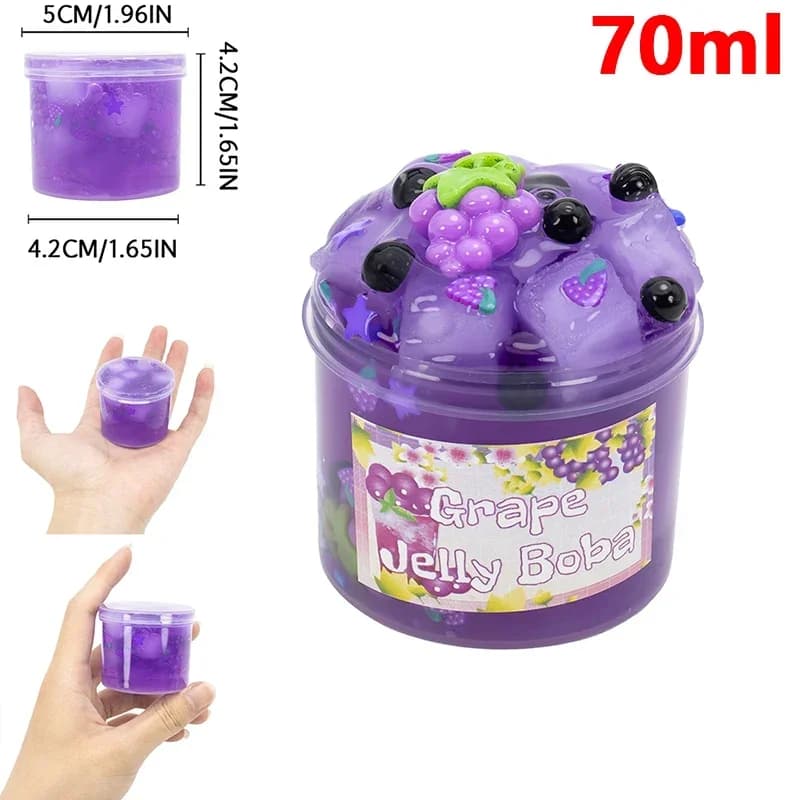 Kit Slime Croccante U1 da 70/300ml, Set di Slime Cristallino Preconfezionato, Super Morbido e Non Appiccicoso, Slime in Cubetti di Gelatina, Terra Cristallina