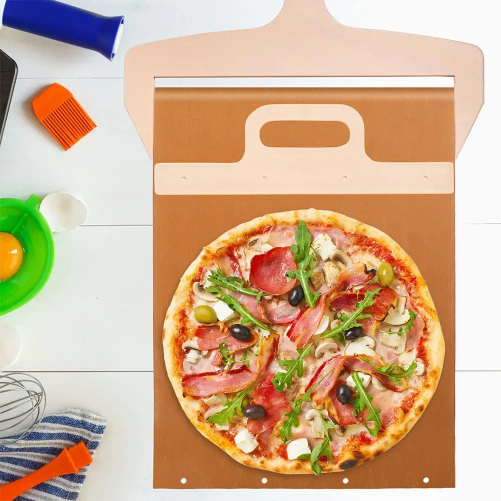 2 Pezzi Tappetino Antiaderente per Pizza, Resistente al Calore, Sostitutivo, Riutilizzabile, Rivestimento per Forno, Strumento per Trasferimento Pizza
