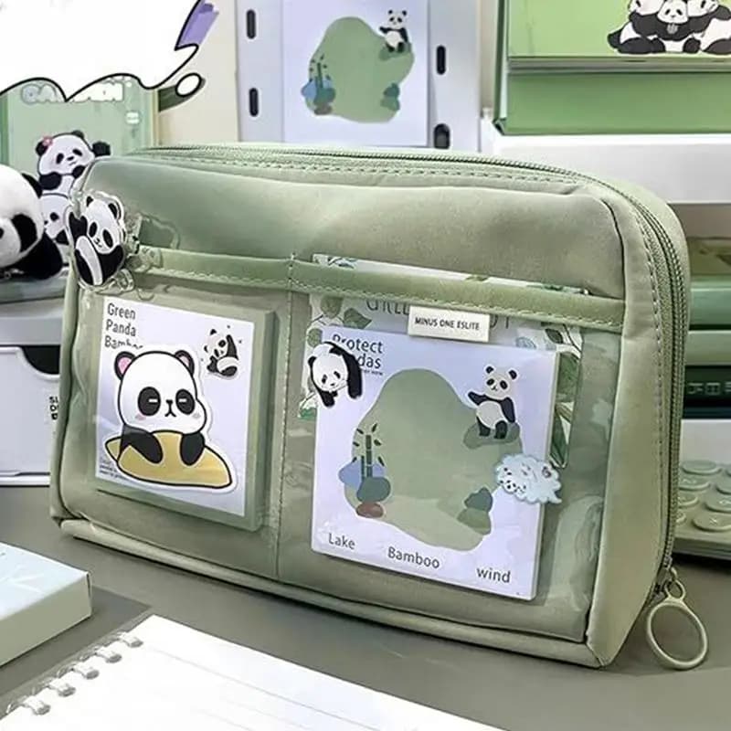 Panda School Supplies Stationery Set Cute Studying Supplies Stationery Set Ruler Notebook Keychain Pens Pencil Case Tab Stickers