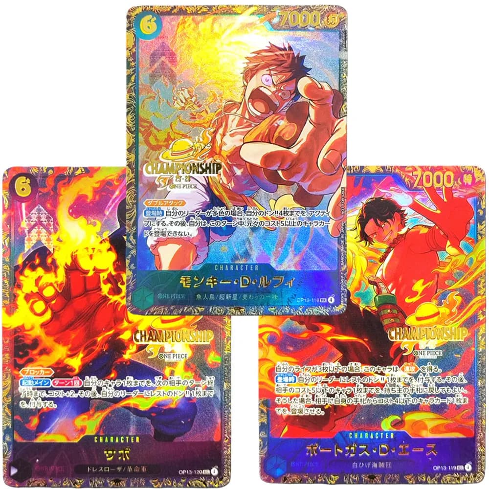 Carte Proxy ONE PIECE Campionato di Carte Stagione 25-26 Luffy OP13-118 ACE Sabo Collezione TCG Giapponese Carte da Gioco Anime