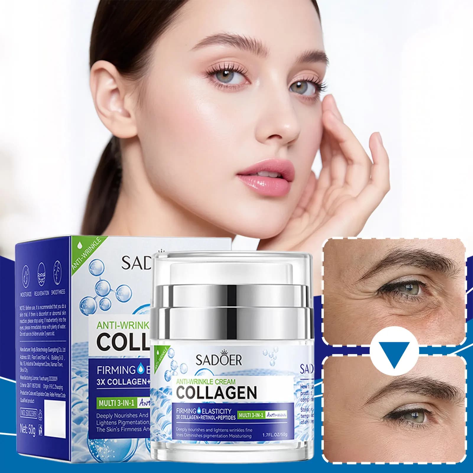 Smooth cream vitamin C wrinkles smooth face cream for moisturizing whitening Products for illuminating skin 50g 50g