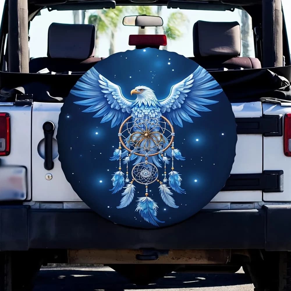 Blue Eagle Dreamcatcher Spare Tire Cover Waterproof Polyester Jeep Protector